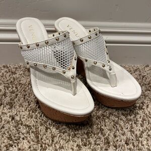VENUS White and Brown Platform Sandals